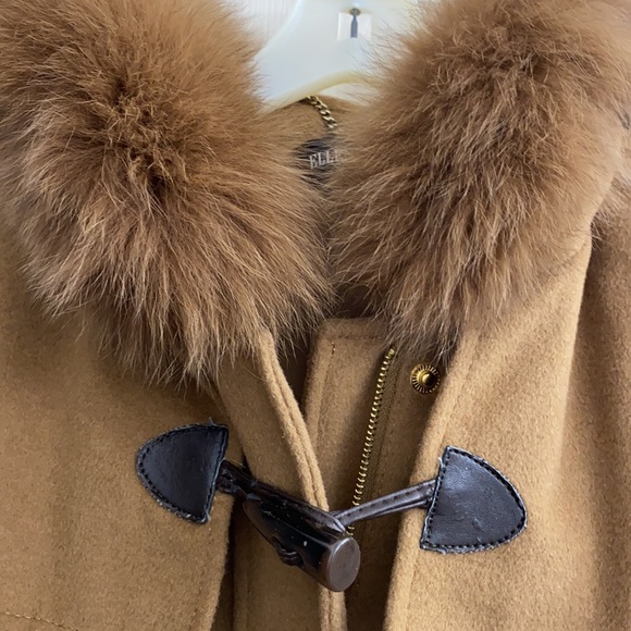 Ellen Tracy Blue fox and wool hooded coat - Picture 2 of 15